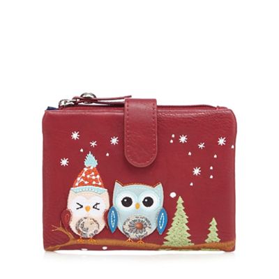 Red snow owl appliqu purse